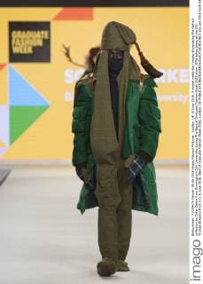 London, UK. 8 June 2016. A model walks the runway showcasing the fashion collection by Sofia Clarke from Birmingham City University during The Best of Graduate Fashion Week 2016 show. GFW takes place at the Old Truman Brewery from 5 to 8 June 2016. Best of Graduate Fashion Week 2016, London, UK 