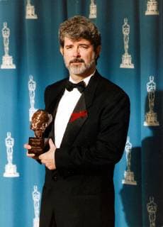 Jan. 1, 2011 - GEORGE LUCAS WITH HIS IRVING G. THALBERG MEMORIAL AWARD AT THE OSCAR CEREMONY.1992. 16384. - ZUMAg49_