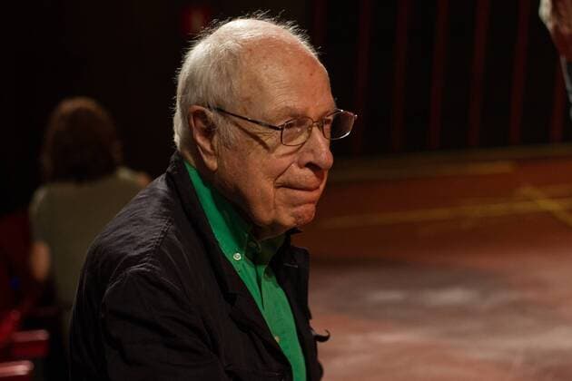 Peter Brook during the theater play Battlefield . Based on the Mahabharata and the play written by Jean -Claude Carrière. Adapted and directed by Peter Brook and Marie -Helene Estienne Jun 09,2016.  (20160609034)