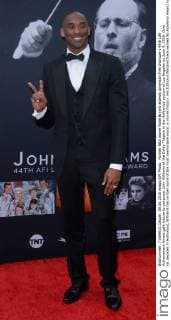 Former NBA player Kobe Bryant attends American Film Institute s 44th Life Achievement Award gala tribute to composer John Williams at the Dolby Theatre in the Hollywood section of Los Angeles on June 9, 2016. Over six decades in Hollywood, Williams has written some of the most memorable music in movie history. His 100-plus features have earned 50 Academy Award nominations (making him the most-nominated living person), winning five times. Williams also received 22 Grammys, seven BAFTAs, five Emmys, four Golden Globes, a Kennedy Center Honor and the National Medal of Arts. And then there are all those iconic themes, the ones everyone in the world knows.  LAP2016060926 JIMxRUYMEN