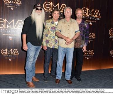 June 9, 2016 - Nashville, Tennessee, United States - 09 June 2016 - Nashville, Tennessee - William Lee Golden, Richard Sterban, Joe Bonsall, and Duane Allen of the Oak Ridge Boys. 2016 CMA Music Festival Nightly Press Conference held at Nissan Stadium. Photo Credit: AdMedia Nashville United States - ZUMAa123