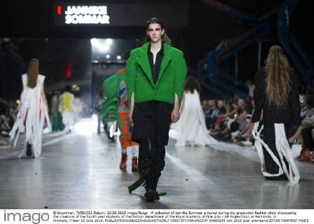 A collection of Jannike Sommar pictured during the graduation fashion show showcasing the creations of the fourth year students of the fashion department of the Royal Academy of Fine Arts - AP Hogeschool, at Parkloods, in Antwerp, Friday 10 June 2016.  KRISTOFxVANxACCOM 04869296