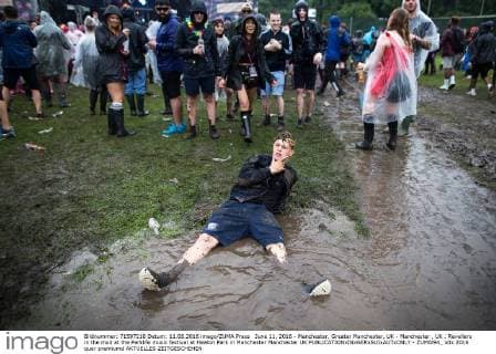 June 11, 2016 - Manchester, Greater Manchester, UK - Manchester , UK . Revellers in the mud at the Parklife music festival at Heaton Park in Manchester Manchester UK  - ZUMAl94_