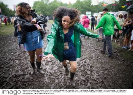 June 11, 2016 - Manchester, Greater Manchester, UK - Manchester , UK . Revellers in the mud at the Parklife music festival at Heaton Park in Manchester Manchester UK  - ZUMAl94_