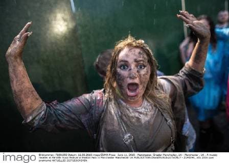June 11, 2016 - Manchester, Greater Manchester, UK - Manchester , UK . A muddy reveller at Parklife music festival at Heaton Park in Manchester Manchester UK  - ZUMAl94_