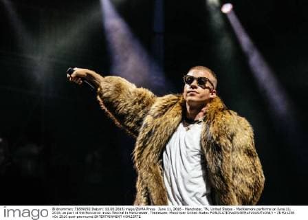 June 11, 2016 - Manchster, TN, United States - Macklemore performs on June 11, 2016, as part of the Bonnaroo music festival in Manchester, Tennessee. Manchster United States  - ZUMAn230