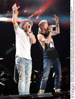 June 11, 2016 - Nashville, Tennessee, United States - 11 June 2016 - Nashville, Tennessee - Tyler Hubbard and Brian Kelley, Florida Georgia Line. 2016 CMA Music Festival Nightly Concert held at Nissan Stadium. Photo Credit: Laura Farr AdMedia Nashville United States - ZUMAa123
