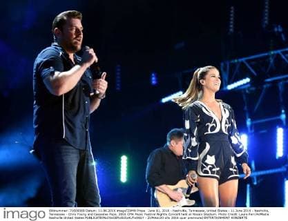 June 11, 2016 - Nashville, Tennessee, United States - 11 June 2016 - Nashville, Tennessee - Chris Young and Cassadee Pope. 2016 CMA Music Festival Nightly Concert held at Nissan Stadium. Photo Credit: Laura Farr AdMedia Nashville United States - ZUMAa123