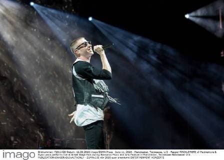 June 11, 2016 - Manchester, Tennessee, U.S - Rapper MACKLEMORE of Macklemore & Ryan Lewis performs live at Great Stage Park during Bonnaroo Music and Arts Festival in Manchester, Tennessee Manchester U.S. - ZUMAs135
