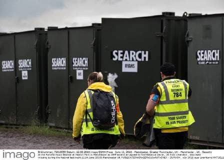 June 12, 2016 - Manchester, Greater Manchester, UK - Manchester , UK . Security at the Parklife music festival at Heaton Park in Manchester as GMP extend an appeal to find Rebecca Dacre , 26 from Ulverston , who went missing during the festival last night (11th June 2016) Manchester UK  - ZUMAl94_