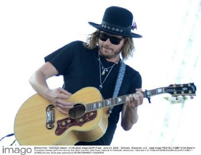 June 14, 2016 - Oshkosh, Wisconsin, U.S - Lead singer MICHAEL HOBBY of the band A Thousand Horses performs during the 2016 Country USA Music Festival in Oshkosh, Wisconsin. Oshkosh U.S. - ZUMAb115