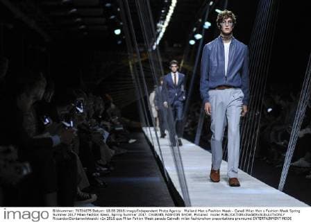 Mailand Men s Fashion Week - Canali Milan Men s Fashion Week Spring Summer 2017 Milan Fashion Week, Spring Summer 2017. CHANNEL FASHION SHOW. Pictured: model  RiccardoxGiordanoxfotosicki