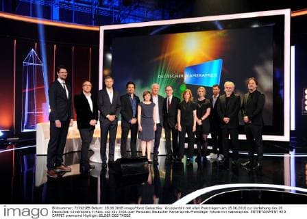Gruppenbild mit allen Preisträgern am 18.06.2016 zur Verleihung des 26. Deutschen Kamerapreis in Köln.