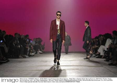 Milan Men s Fashion Week Spring Summer 2017 Milan Fashion Week, Spring Summer 2017. Pal Zilieri Fashionshow. Pictured: Model  RiccardoxGiordanoxFotosicki