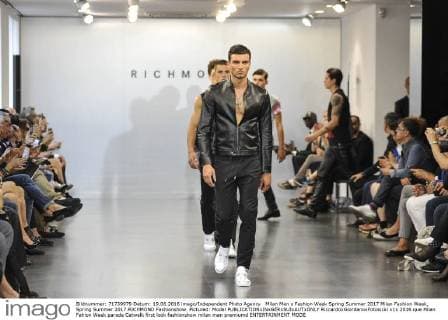 Milan Men s Fashion Week Spring Summer 2017 Milan Fashion Week, Spring Summer 2017.RICHMOND Fashionshow. Pictured: Model  RiccardoxGiordanoxFotosicki