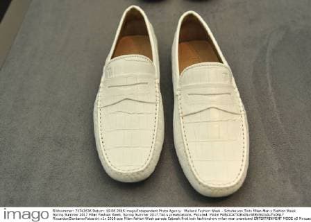 Mailand Fashion Week - Schuhe von Tods Milan Men s Fashion Week Spring Summer 2017 Milan Fashion Week, Spring Summer 2017.Tod s presentations. Pictured: Model  RiccardoxGiordanoxFotosicki