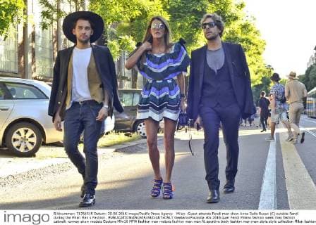 Milan: Guest attends Fendi men show Anna Dello Russo (C) outside Fendi during the Milan Men s Fashion .  GaetanoxPiazzolla