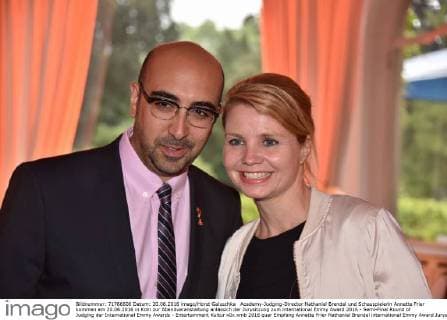 Academy-Judging-Director Nathaniel Brendel und Schauspielerin Annette Frier kommen am 20.06.2016 in Köln zur Abendveranstaltung anlässich der Jurysitzung zum international Emmy Award 2016 - Semi-Final Round of Judging der International Emmy Awards -