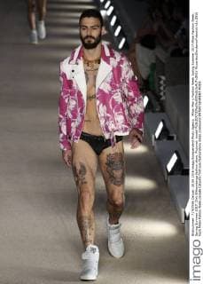 Milan Men s Fashion Week Spring Summer 2017 Milan Fashion Week, Spring Summer 2017. Dirk Bikkembergs fashion show. Pictured: model  RiccardoxGiordanoxFotosicki