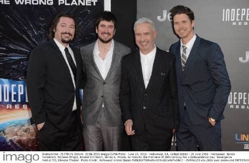 June 20, 2016 - Hollywood, CA, United States - 20 June 2016 - Hollywood. James Vanderbilt, Nicholas Wright, Roland Emmerich, James A. Woods. Arrivals for the Premiere Of 20th Century Fox s Independence Day: Resurgence held at TCL Chinese Theater. Photo Credit: Hollywood United States - ZUMAa123