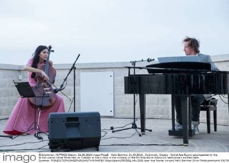 Hello Summer 21.06.2016., Dubrovnik, Croatia - Cellist Ana Rucner accompanied by the British pianist Oliver Poole held on Tuesday at five o clock in the morning on the hill Srdj above Dubrovnik held concert entitled Hello Summer.  GrgoxJelavic PIXSELL