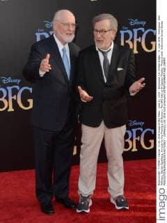 June 21, 2016 - Hollywood, CA, United States - 21 June 2016 - Hollywood. John Williams, Steven Spielberg. Arrivals for the Premiere Of Disney s The BFG held at El Capitan Theater. Photo Credit: Hollywood United States - ZUMAa123
