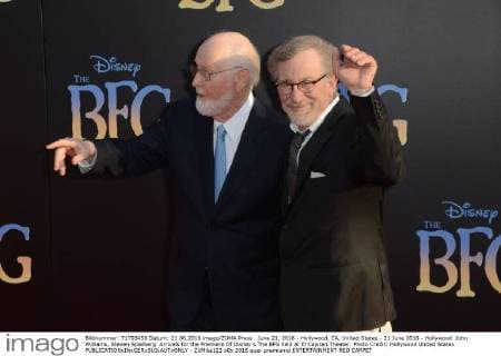 June 21, 2016 - Hollywood, CA, United States - 21 June 2016 - Hollywood. John Williams, Steven Spielberg. Arrivals for the Premiere Of Disney s The BFG held at El Capitan Theater. Photo Credit: Hollywood United States - ZUMAa123