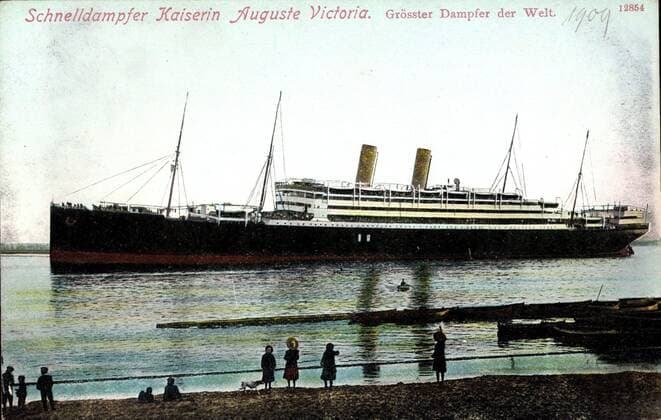 Schnelldampfer Kaiserin Auguste Victoria, HAPAG, Größter Dampfer !AUFNAHMEDATUM GESCHÄTZT!