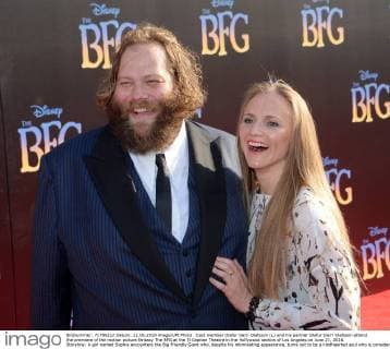 Cast member Olafur Darri Olafsson (L) and his partner Olafur Darri Olafsson attend the premiere of the motion picture fantasy The BFG at the El Capitan Theatre in the Hollywood section of Los Angeles on June 21, 2016. Storyline: A girl named Sophie encounters the Big Friendly Giant who, despite his intimidating appearance, turns out to be a kindhearted soul who is considered an outcast by the other giants because, unlike them, he refuses to eat children.  LAP2016062132 JIMxRUYMEN