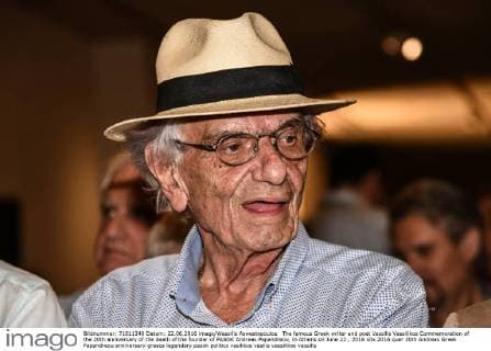 The famous Greek writer and poet Vassilis Vassilikos Commemoration of the 20th anniversary of the death of the founder of PASOK Andreas Papandreou, in Athens on June 22., 2016