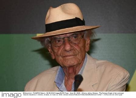 June 22, 2016 - Athens, attica, Greece - The famous Greek writer and poet Vassilis Vassilikos in Athens, Greece, on June 22, 2016. Athens Greece  - ZUMAn230