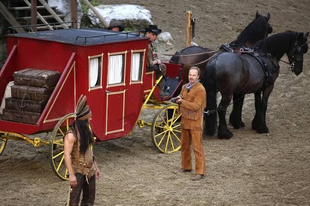 Nicolas König und Till Demtroeder bei der Premiere von Der Schatz im Silbersee bei den Karl-May-Spielen Bad Segeberg im Freilichttheater am Kalkberg. Bad Segeberg, 25.06.2016 Foto:xS.xGabschx xFuturexImage