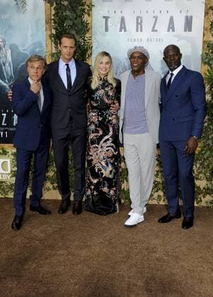Christoph Waltz, Alexander Skarsgard, Margot Robbie, Samuel L. Jackson & Djimon Hounsou THE LEGEND OF TARZAN FILM PREMIERE Hollywood Patrick Rideaux PicturePerfect