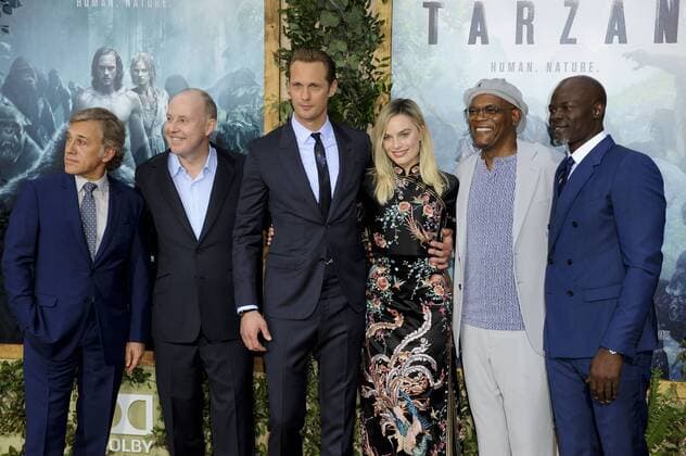 Christoph Waltz, David Yates, Alexander Skarsgard, Margot Robbie, Samuel L. Jackson & Djimon Hounsou THE LEGEND OF TARZAN FILM PREMIERE Hollywood Patrick Rideaux PicturePerfect
