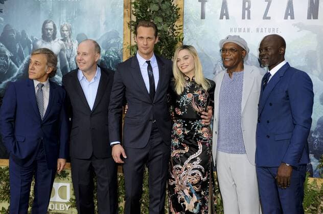 Christoph Waltz, David Yates, Alexander Skarsgard, Margot Robbie, Samuel L. Jackson & Djimon Hounsou THE LEGEND OF TARZAN FILM PREMIERE Hollywood Patrick Rideaux PicturePerfect