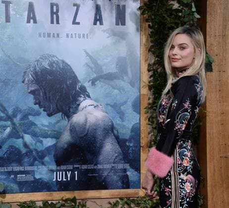 Cast member Margot Robbie attends the premiere of the motion picture adventure film The Legend of Tarzan at the Dolby Theatre in the Hollywood section of Los Angeles on June 27, 2016. Storyline: Tarzan, having acclimated to life in London, is called back to his former home in the jungle to investigate the activities at a mining encampment.  LAP2016062711 JIMxRUYMEN