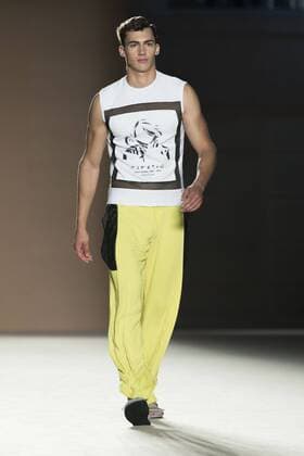 June 27, 2016 - Barcelona, Spain - A model presents a creation by Miquel Suay at the 080 Barcelona Fashion Week 2016 on June 27, 2016 in Barcelona, Spain. Barcelona Spain  - ZUMAn230