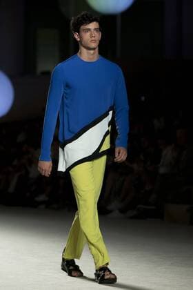 June 27, 2016 - Barcelona, Spain - A model presents a creation by Miquel Suay at the 080 Barcelona Fashion Week 2016 on June 27, 2016 in Barcelona, Spain. Barcelona Spain  - ZUMAn230