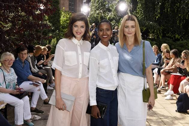 Marie Nasemann, Sara Nuru und Eva Padberg bei der Hien Le Fashion Show auf der Mercedes-Benz Fashion Week Berlin Spring Summer 2017. Berlin, 28.06.2016 Foto:xFredericx xFuturexImage