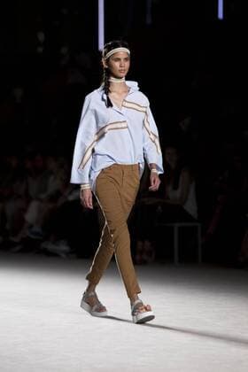 June 27, 2016 - Barcelona, Spain - A model presents a creation by TCN at the 080 Barcelona Fashion Week 2016 on June 27, 2016 in Barcelona, Spain. Barcelona Spain  - ZUMAn230