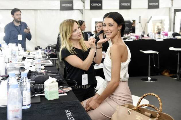 Rebecca Mir backstage bei der Rene Storck Fashion Show auf der Mercedes-Benz Fashion Week Berlin Spring Summer 2017. Berlin, 28.06.2016 Foto:xFredericx xFuturexImage