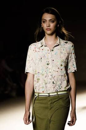 June 29, 2016 - Barcelona, Catalonia, Spain - A model walks the runway presenting the new Memories Of The Java Sea collection by fashion label Lebor Gabala at the 080 Barcelona Fashion 2016 summer edition. Barcelona Spain - ZUMAo105