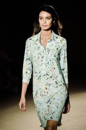 June 29, 2016 - Barcelona, Catalonia, Spain - A model walks the runway presenting the new Memories Of The Java Sea collection by fashion label Lebor Gabala at the 080 Barcelona Fashion 2016 summer edition. Barcelona Spain - ZUMAo105