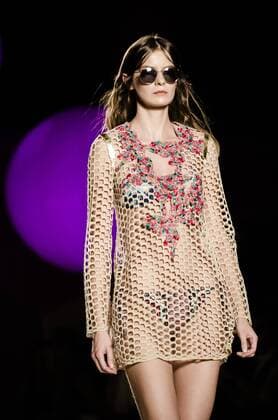 June 29, 2016 - Barcelona, Catalonia, Spain - A model walks the runway presenting the new Spring 2017 collection by fashion label Custo Barcelona at the 080 Barcelona Fashion 2016 summer edition. Barcelona Spain - ZUMAo105