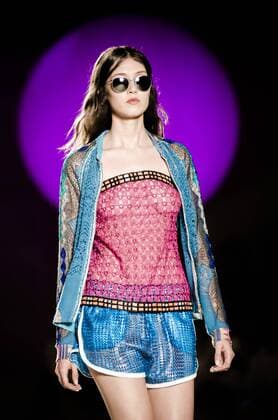 June 29, 2016 - Barcelona, Catalonia, Spain - A model walks the runway presenting the new Spring 2017 collection by fashion label Custo Barcelona at the 080 Barcelona Fashion 2016 summer edition. Barcelona Spain - ZUMAo105