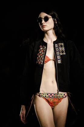 June 29, 2016 - Barcelona, Catalonia, Spain - A model walks the runway presenting the new Spring 2017 collection by fashion label Custo Barcelona at the 080 Barcelona Fashion 2016 summer edition. Barcelona Spain - ZUMAo105