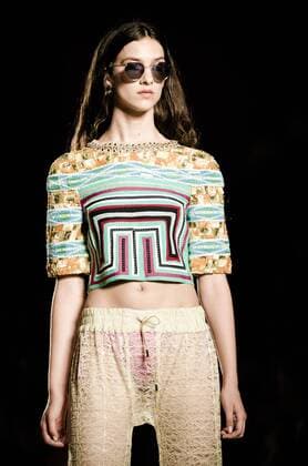 June 29, 2016 - Barcelona, Catalonia, Spain - A model walks the runway presenting the new Spring 2017 collection by fashion label Custo Barcelona at the 080 Barcelona Fashion 2016 summer edition. Barcelona Spain - ZUMAo105