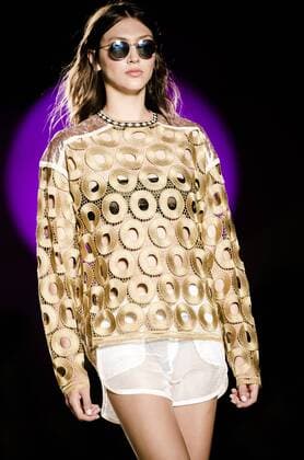 June 29, 2016 - Barcelona, Catalonia, Spain - A model walks the runway presenting the new Spring 2017 collection by fashion label Custo Barcelona at the 080 Barcelona Fashion 2016 summer edition. Barcelona Spain - ZUMAo105