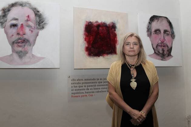 Ima Montoya Ausstellung in Mexiko-Stadt Artist Ima Montoya from Pais Vasco poses during the opening of her exhibition Quijote la locura de la vida in Mexico City, Mexico, 29 June 2016. EFE Alex Cruz OPENING OF THE ART EXHIBITION QUIJOTE, LA LOCURA DE VIVIR , OF SPANISH IMA MONTOYA !ACHTUNG: NUR REDAKTIONELLE NUTZUNG!  MEX13 20160630-636028553787213935