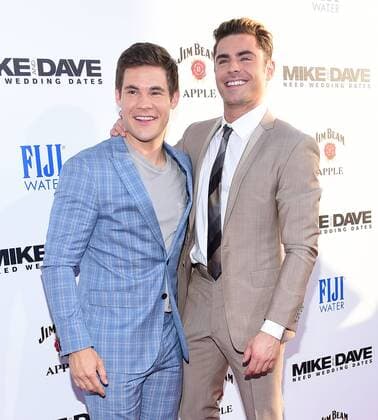 June 29, 2016 - Hollywood, California, U.S. - Adam Devine & Zac Efron arrives for the premiere of the film Mike and Dave Need Wedding Dates at the Cinema Dome theater. Hollywood U.S. - ZUMAo05_